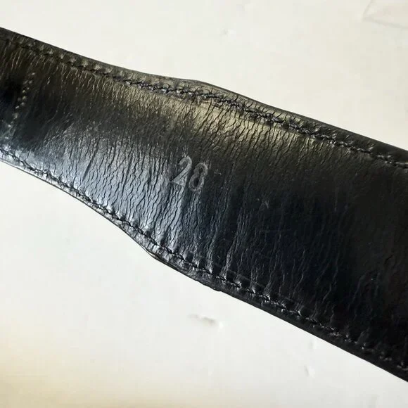 Rod Patrick Mens Western Belt Black Genuine Caiman Leather Size 44